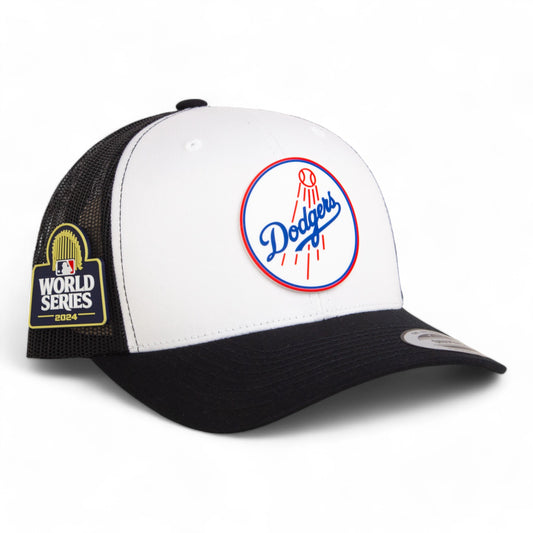 Los Angeles Dodgers 2024 World Series 3D YP Snapback Trucker Hat- White/ Black