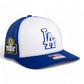 LA Dodgers 2024 World Series Snapback Trucker Hat White- White/ Royal