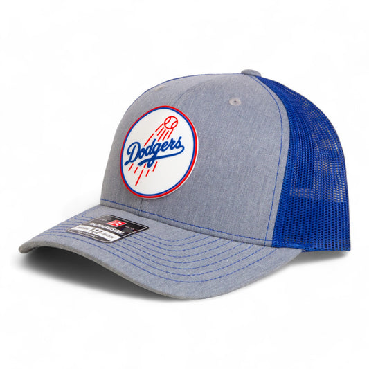 Los Angeles Dodgers 2024 World Series Snapback Trucker Hat- Heather Grey/ Royal