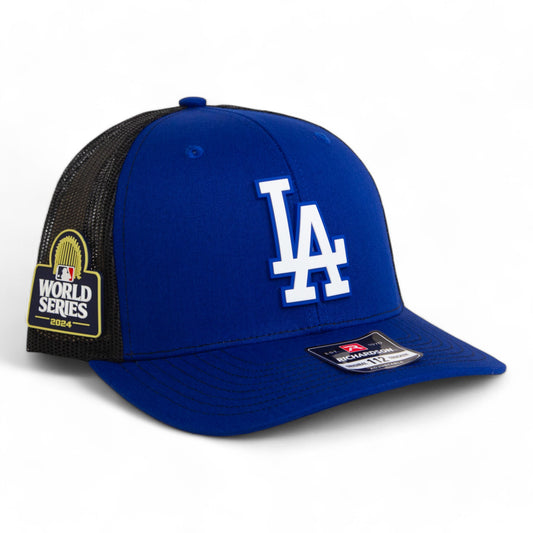 LA Dodgers 2024 World Series Snapback Trucker Hat White- Royal/ Black