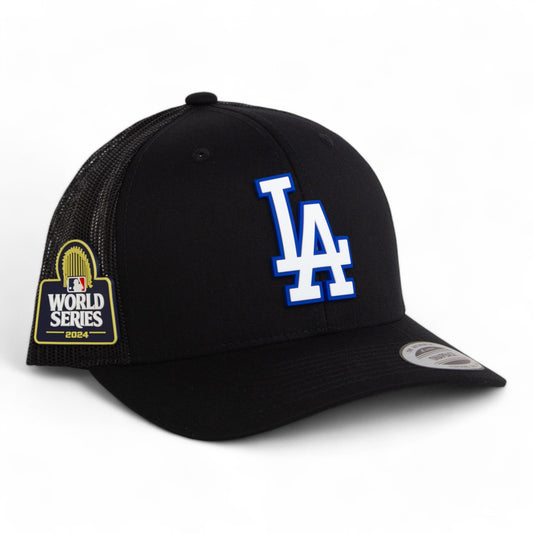 LA Dodgers 2024 World Series 3D YP Snapback Trucker Hat White- Black