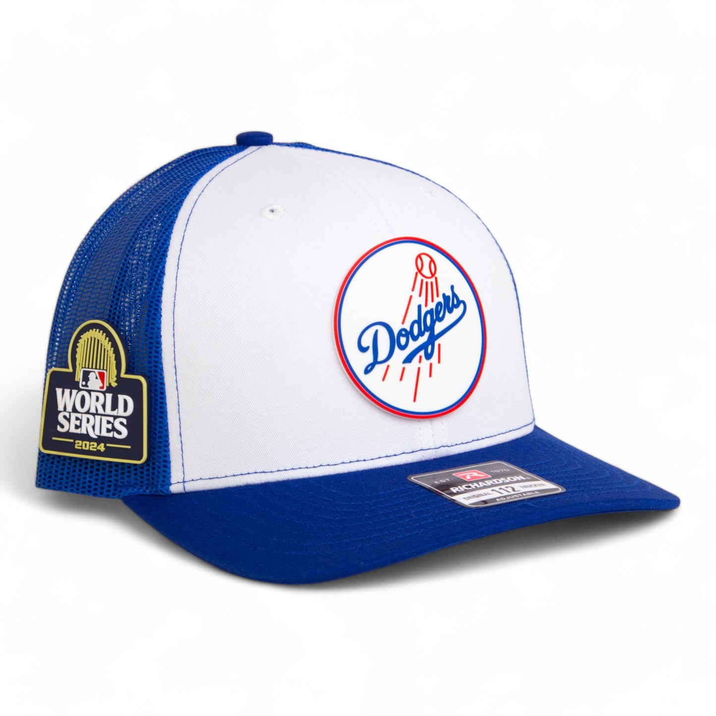 Los Angeles Dodgers 2024 World Series Snapback Trucker Hat- White/ Royal