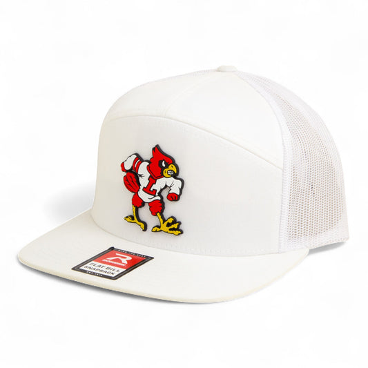 Louisville Cardinals Retro 2025 College World Series 3D Snapback Seven-Panel Flat Bill Trucker Hat- White