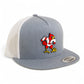 Louisville Cardinals Retro 3D YP Snapback Flat Bill Trucker Hat- Heather Grey/ White