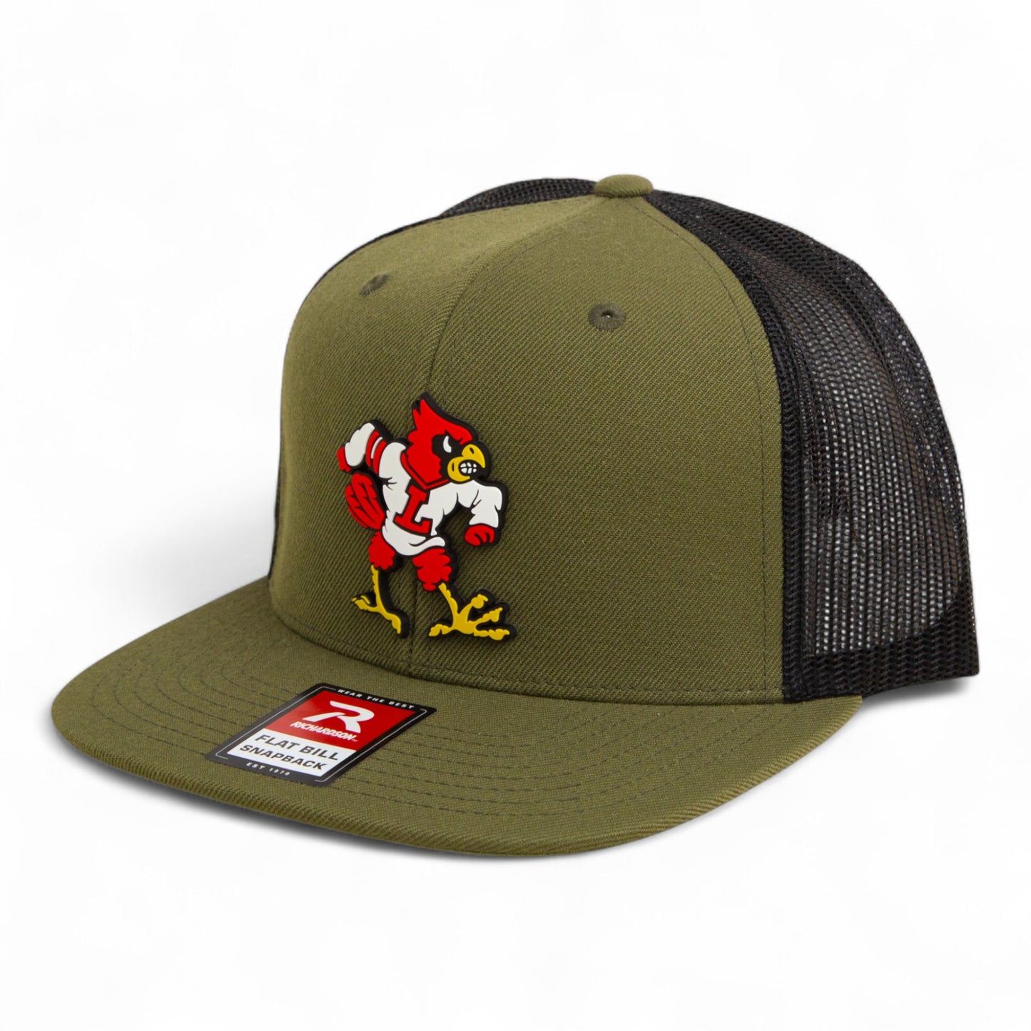 Louisville Cardinals Retro 3D Wool Blend Flat Bill Hat- Loden/ Black