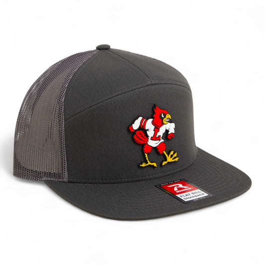 Louisville Cardinals Retro 3D Snapback Seven-Panel Flat Bill Trucker Hat- Charcoal