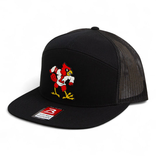 Louisville Cardinals Retro 2025 College World Series 3D Snapback Seven-Panel Flat Bill Trucker Hat- Black