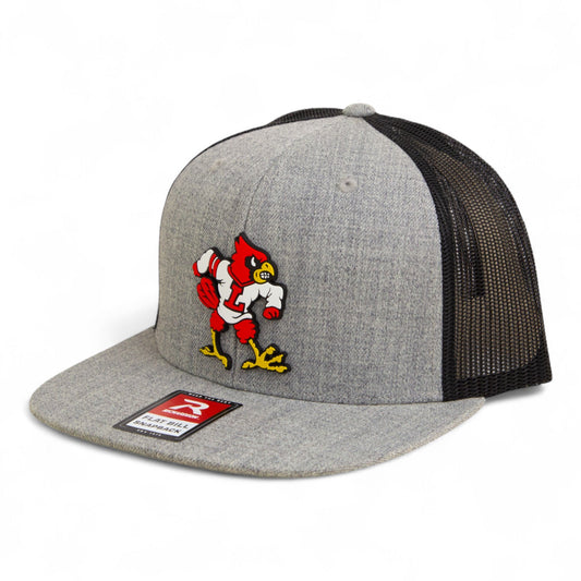 Louisville Cardinals Retro 2025 College World Series 3D Wool Blend Flat Bill Hat- Heather Grey/ Black