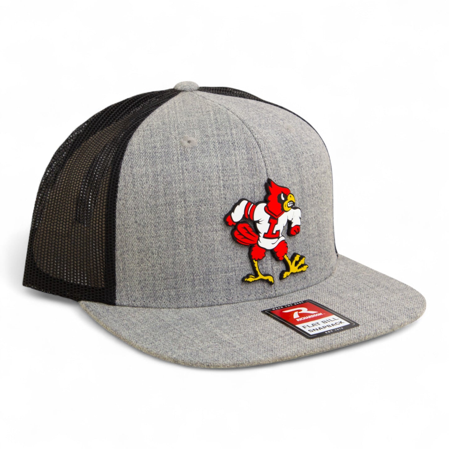 Louisville Cardinals Retro 3D Wool Blend Flat Bill Hat- Heather Grey/ Black