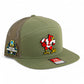Louisville Cardinals Retro 2025 College World Series 3D Snapback Seven-Panel Flat Bill Trucker Hat- Loden Green
