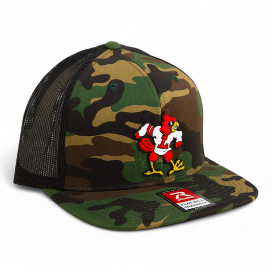 Louisville Cardinals Retro 3D Wool Blend Flat Bill Hat- Army Camo/ Black