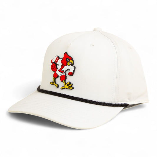 Louisville Cardinals Retro 2025 College World Series 3D Five Panel Classic Rope Hat- White/ Black