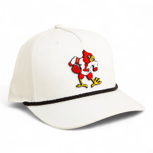 Louisville Cardinals Retro 3D Five Panel Classic Rope Hat- White/ Black