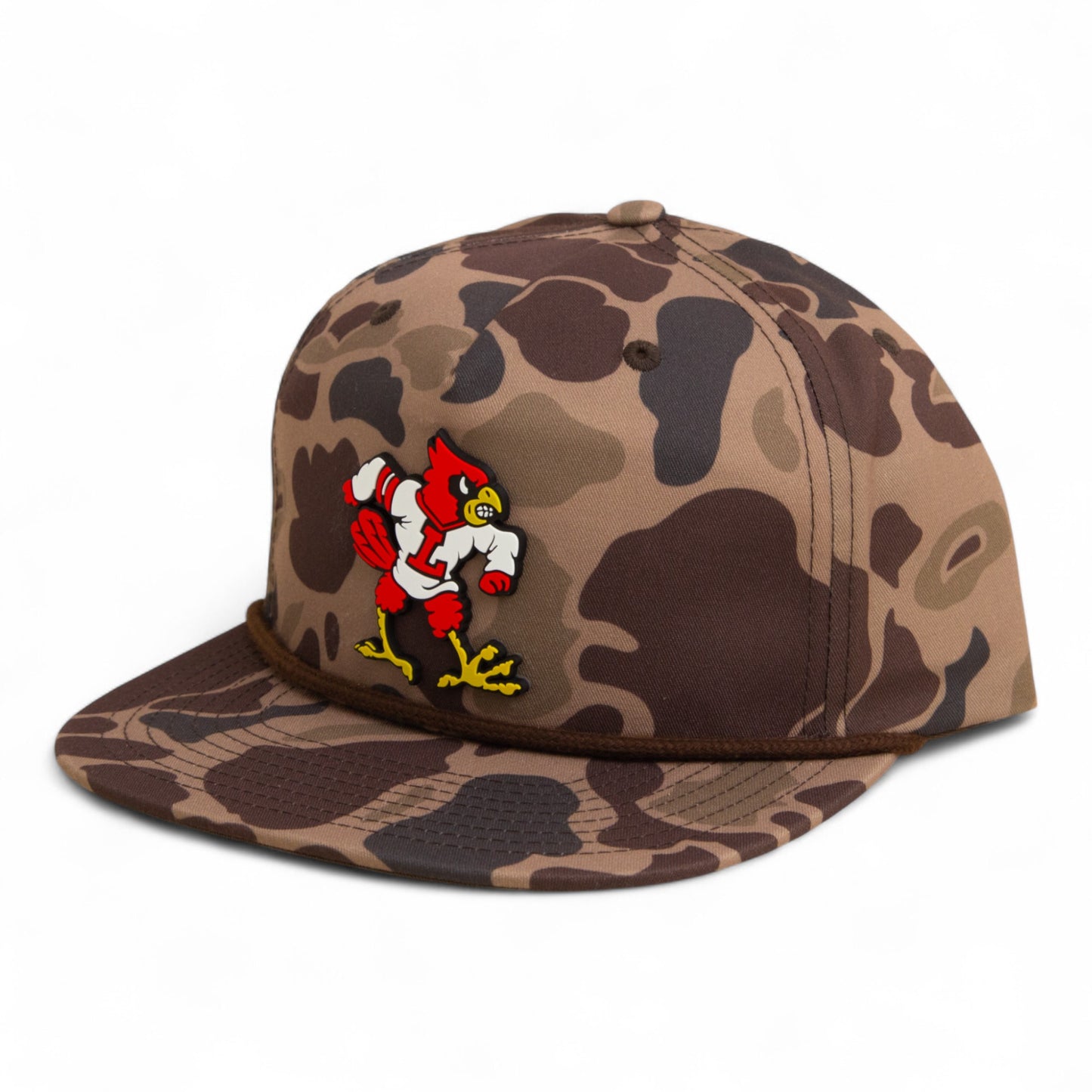 Louisville Cardinals Retro 3D Umpqua Rope Hat- Bark Duck Camo/ Brown