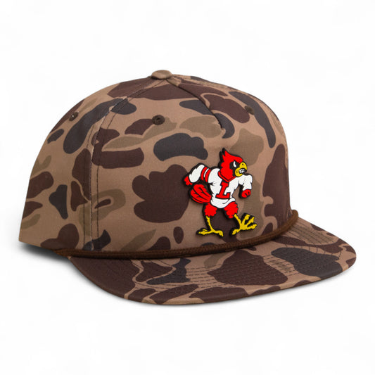 Louisville Cardinals Retro 3D Umpqua Rope Hat- Bark Duck Camo/ Brown