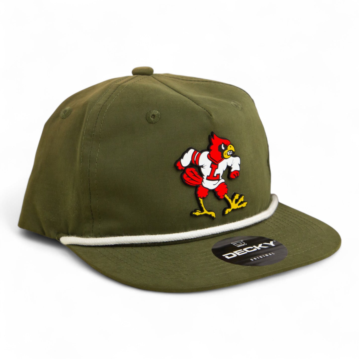 Louisville Cardinals Retro 3D Classic Rope Hat- Olive/ White