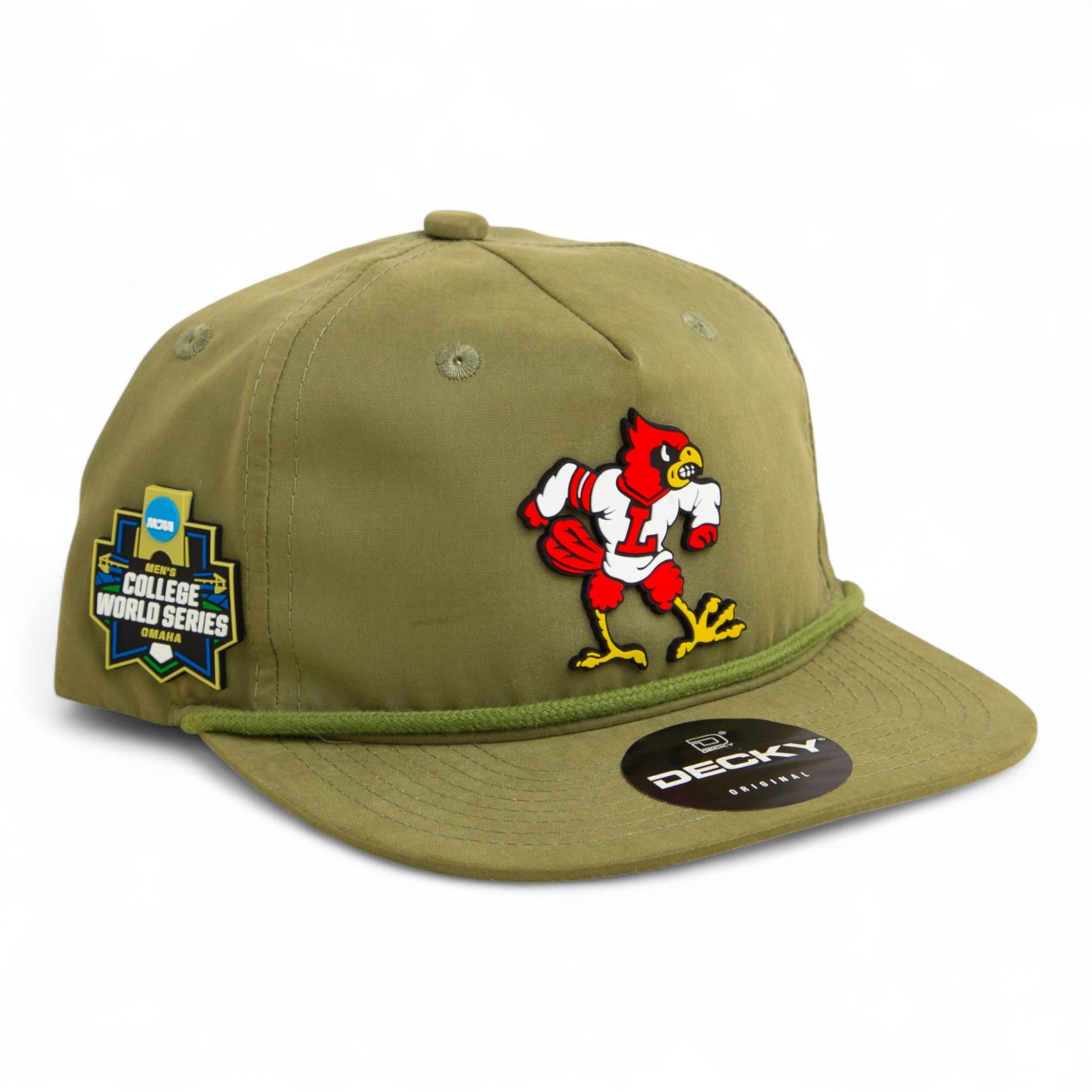 Louisville Cardinals Retro 2025 College World Series 3D Classic Rope Hat- Loden