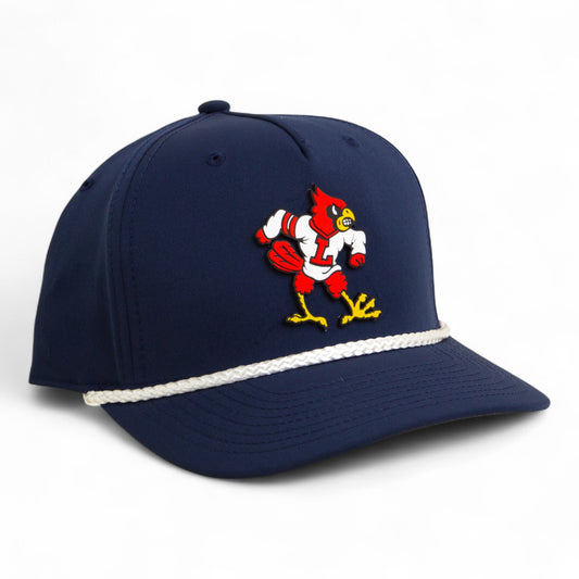 Louisville Cardinals Retro 3D Five Panel Classic Rope Hat- Navy/ White