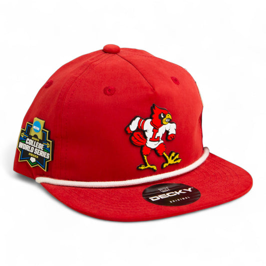 Louisville Cardinals Retro 2025 College World Series 3D Classic Rope Hat- Red/ White