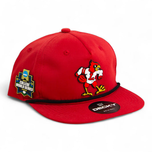 Louisville Cardinals Retro 2025 College World Series 3D Classic Rope Hat- Red/ Black