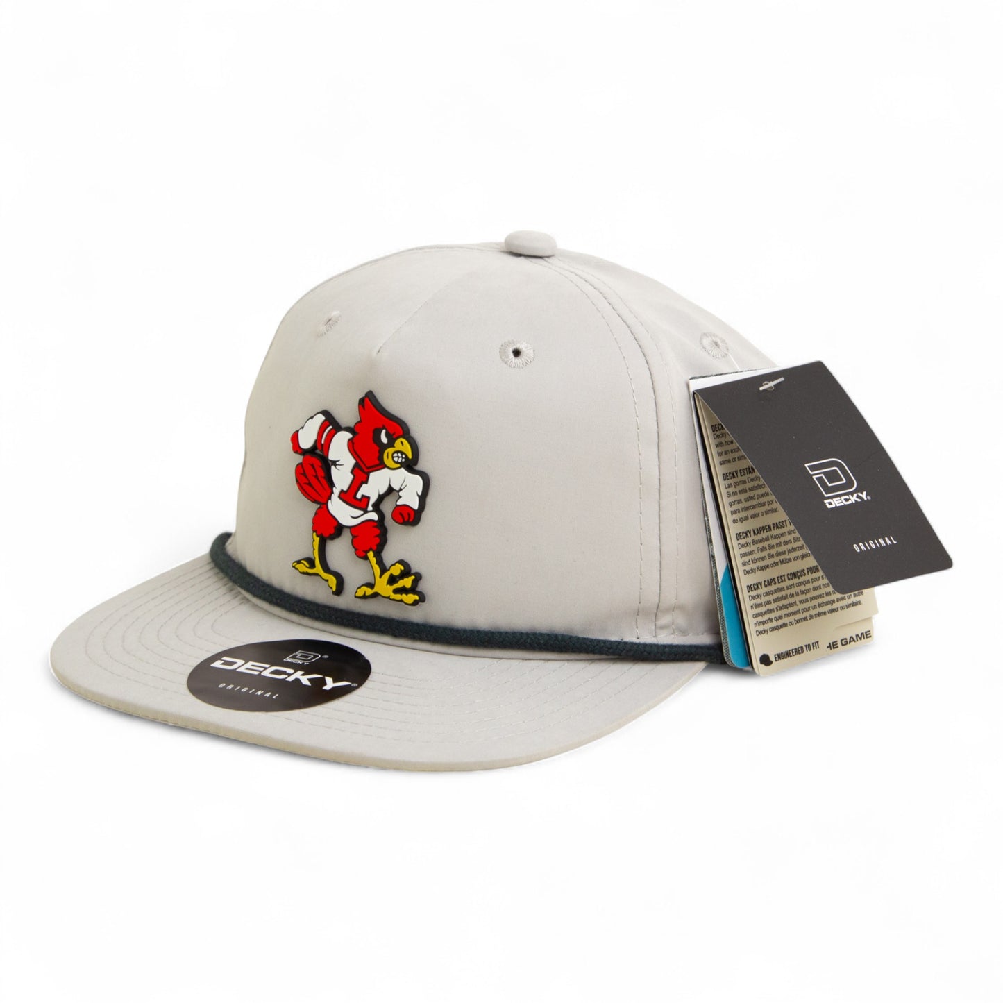 Louisville Cardinals Retro 3D Classic Rope Hat- Grey/ Charcoal