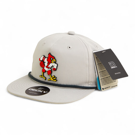 Louisville Cardinals Retro 3D Classic Rope Hat- Grey/ Charcoal
