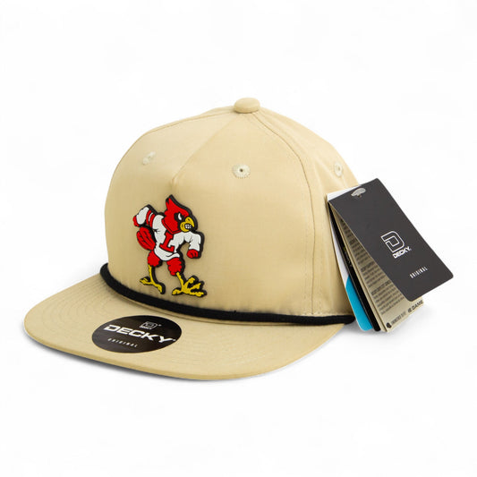 Louisville Cardinals Retro 2025 College World Series 3D Classic Rope Hat- Birch/ Black
