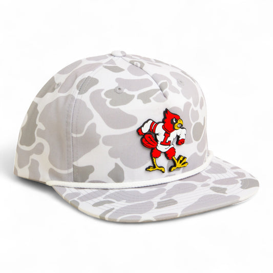 Louisville Cardinals Retro 3D Umpqua Rope Hat- Blizzard Duck Camo/ White