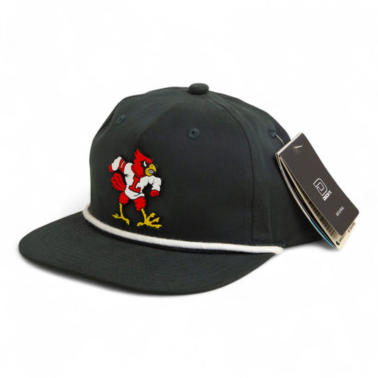 Louisville Cardinals Retro 2025 College World Series 3D Classic Rope Hat- Charcoal/ White