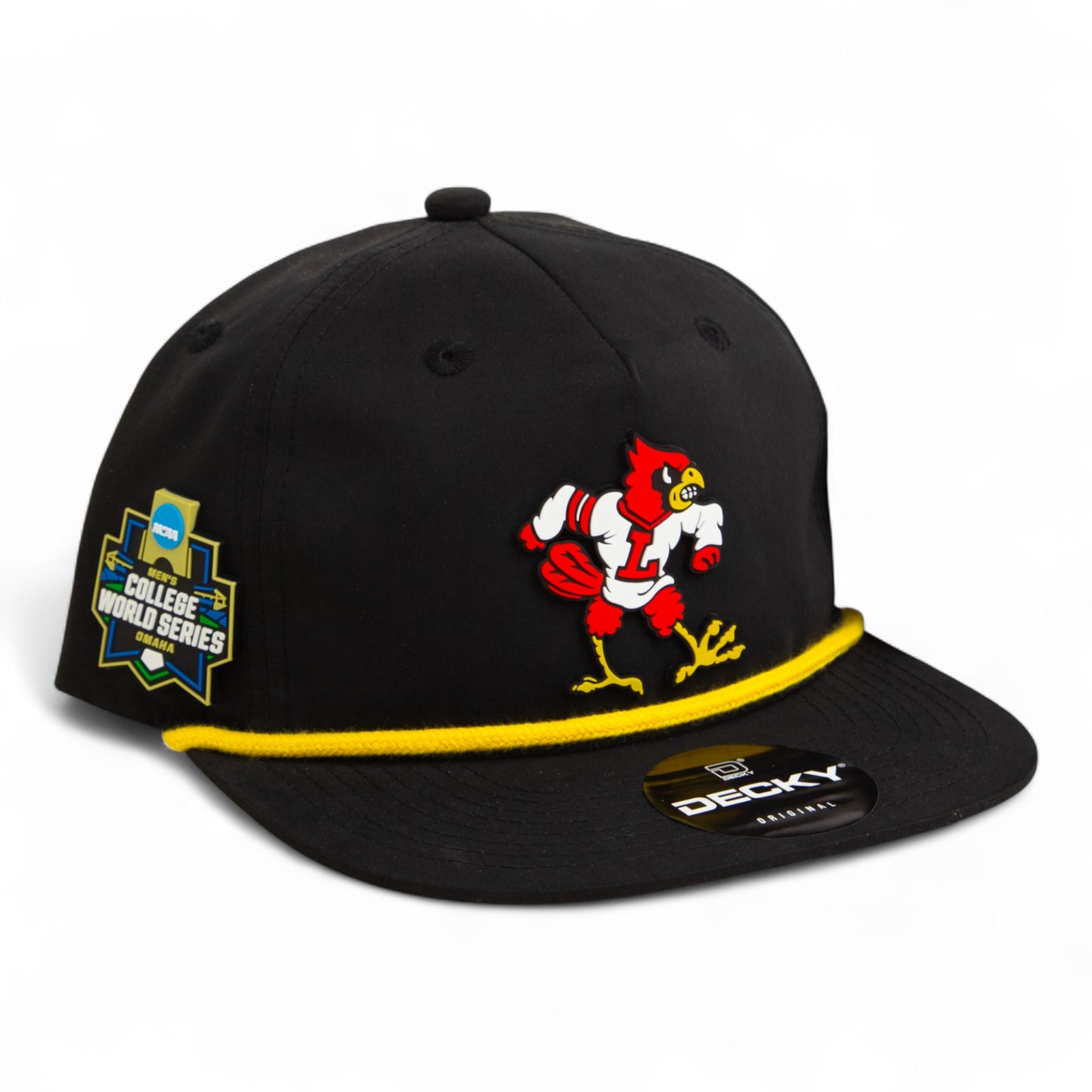 Louisville Cardinals Retro 2025 College World Series 3D Classic Rope Hat- Black/ Gold
