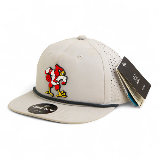 Louisville Cardinals Retro 3D Perforated Rope Hat- Grey/ Charcoal