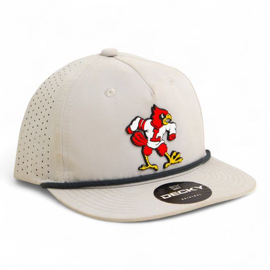 Louisville Cardinals Retro 3D Perforated Rope Hat- Grey/ Charcoal