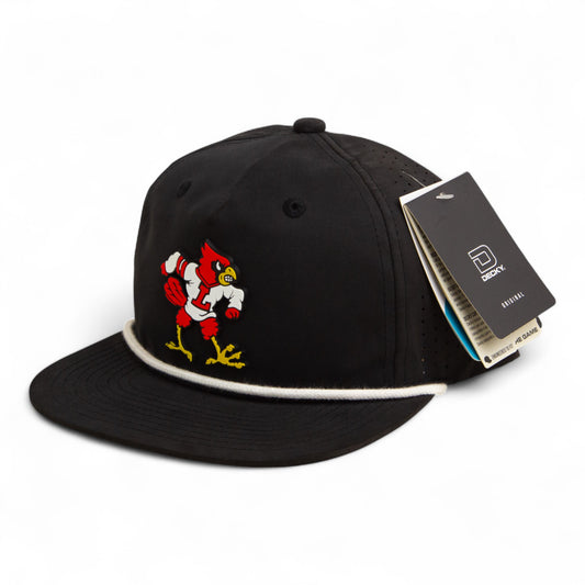 Louisville Cardinals Retro 3D Perforated Rope Hat- Black/ White