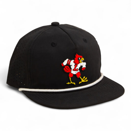 Louisville Cardinals Retro 3D Perforated Rope Hat- Black/ White