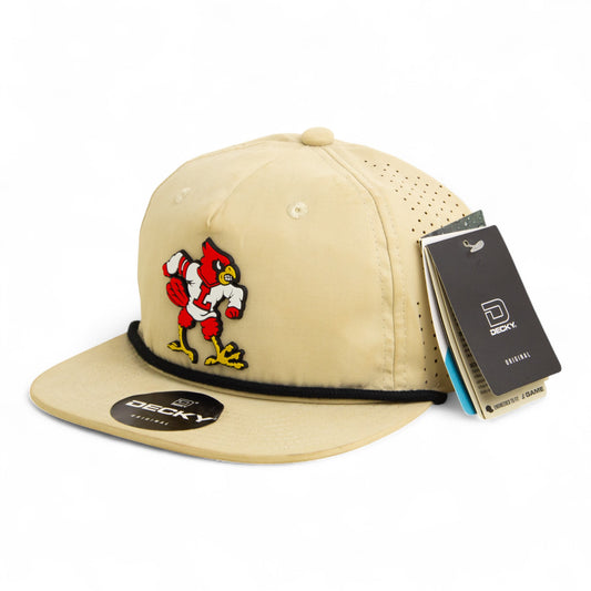 Louisville Cardinals Retro 3D Perforated Rope Hat- Birch/ Black