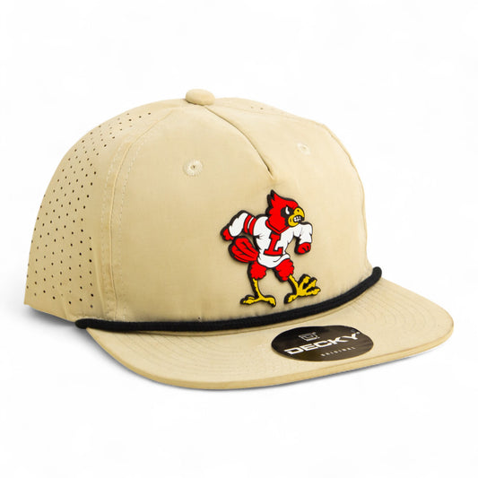 Louisville Cardinals Retro 3D Perforated Rope Hat- Birch/ Black