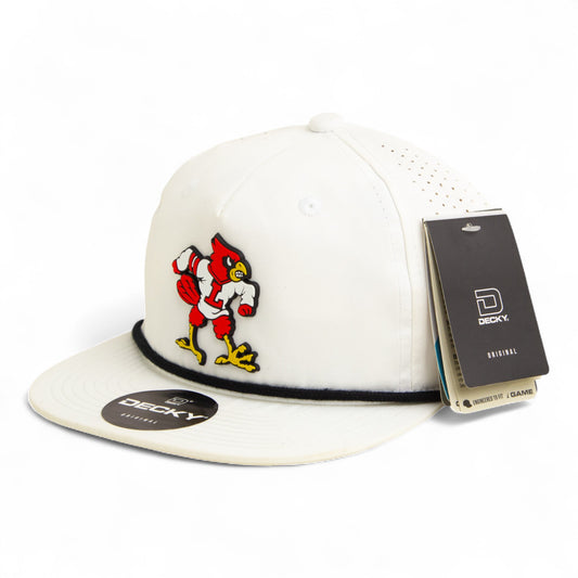 Louisville Cardinals Retro 3D Perforated Rope Hat- White/ Black