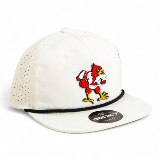 Louisville Cardinals Retro 3D Perforated Rope Hat- White/ Black