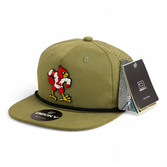 Louisville Cardinals Retro 3D Perforated Rope Hat- Loden/ Black