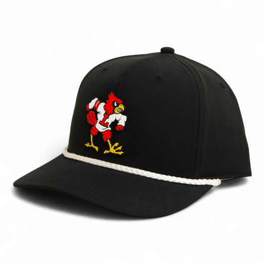 Louisville Cardinals Retro 3D Five Panel Classic Rope Hat- Black/ White