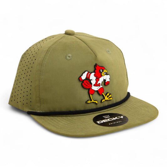 Louisville Cardinals Retro 3D Perforated Rope Hat- Loden/ Black