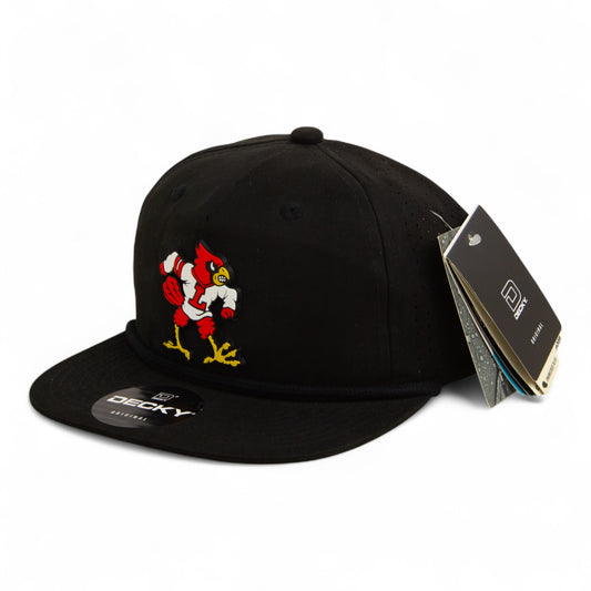 Louisville Cardinals Retro 3D Perforated Rope Hat- Black