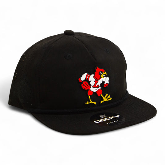 Louisville Cardinals Retro 3D Perforated Rope Hat- Black