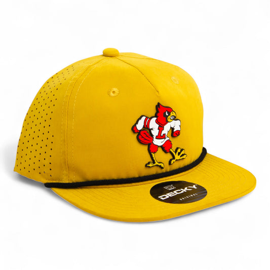 Louisville Cardinals Retro 3D Perforated Rope Hat- Biscuit/ Black