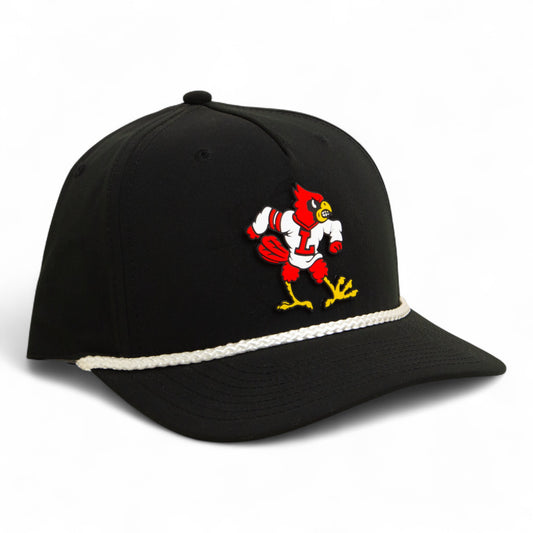 Louisville Cardinals Retro 3D Five Panel Classic Rope Hat- Black/ White
