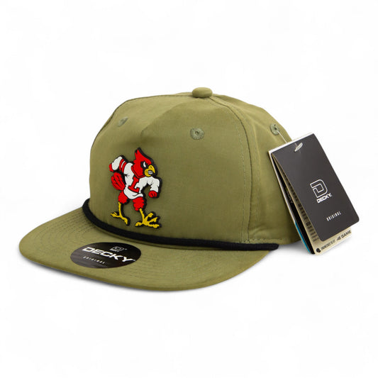 Louisville Cardinals Retro 2025 College World Series 3D Classic Rope Hat- Loden/ Black