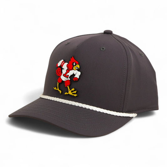 Louisville Cardinals Retro 3D Five Panel Classic Rope Hat- Charcoal/ White