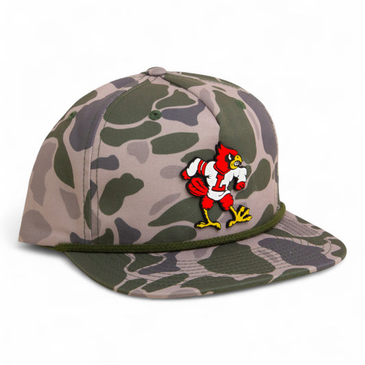 Louisville Cardinals Retro 3D Umpqua Rope Hat- Marsh Duck Camo/ Olive Green