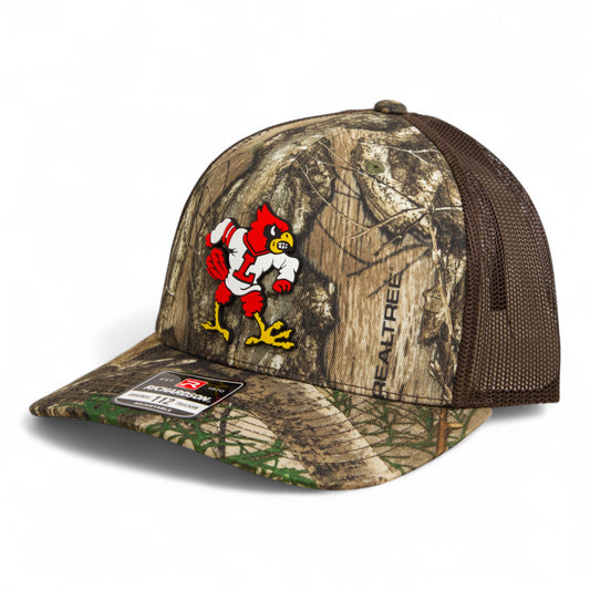 Louisville Cardinals Retro 3D Snapback Trucker Hat- Realtree Edge/ Brown