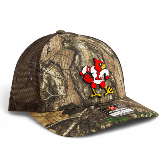 Louisville Cardinals Retro 3D Snapback Trucker Hat- Realtree Edge/ Brown